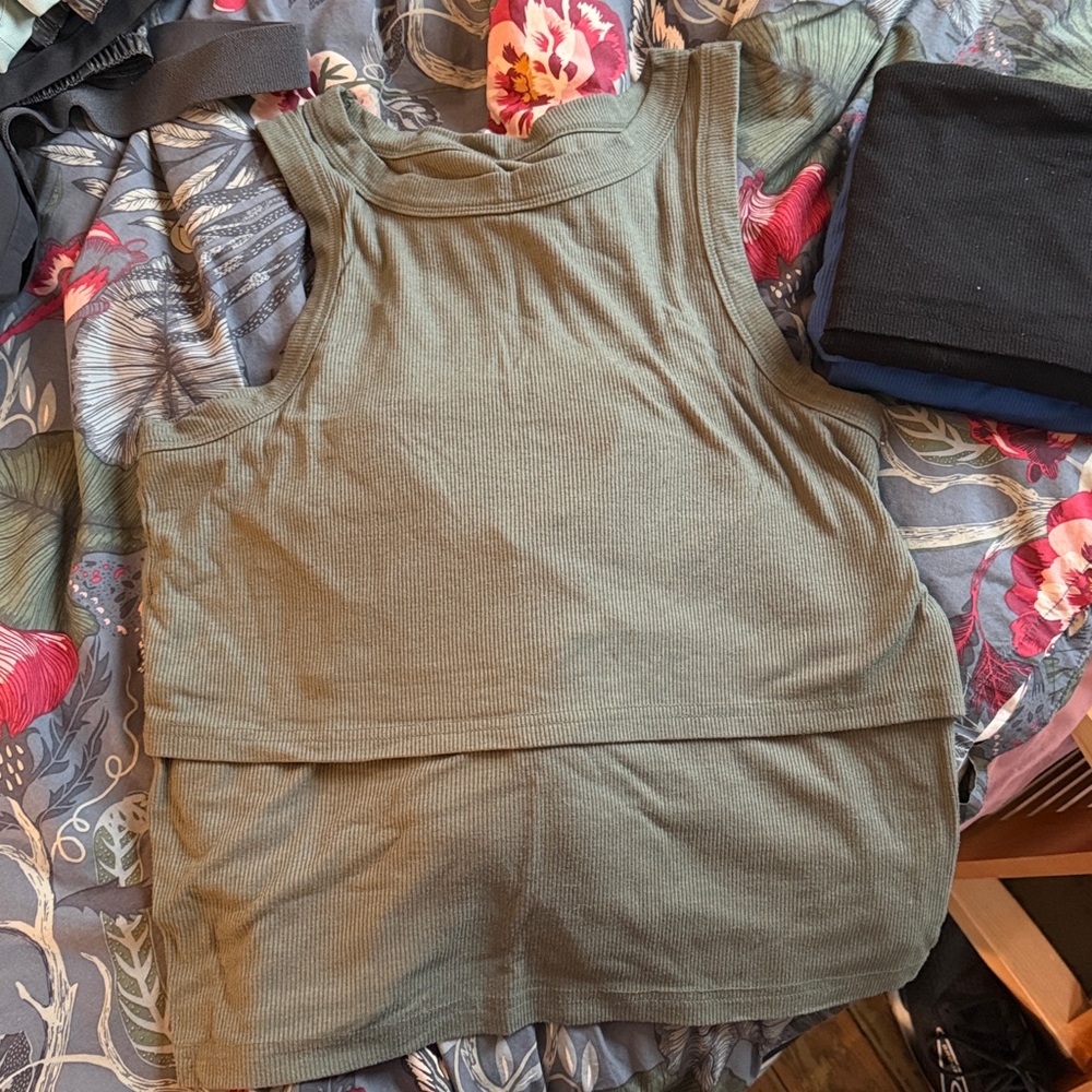 Lot of (2) ribbed cotton nursing / pumping tank tops from Latched Mama